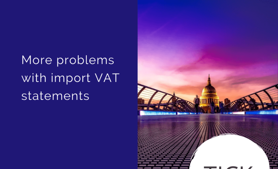 More problems with import VAT statements