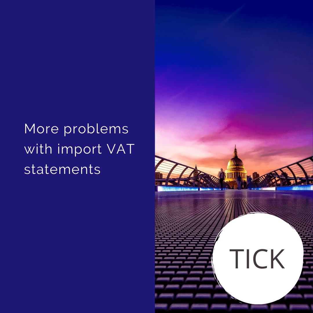 More problems with import VAT statements