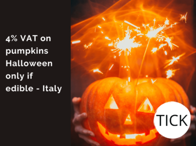 4% VAT on pumpkins Halloween only if edible - Italy