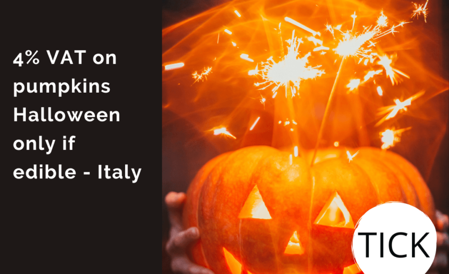 4% VAT on pumpkins Halloween only if edible - Italy