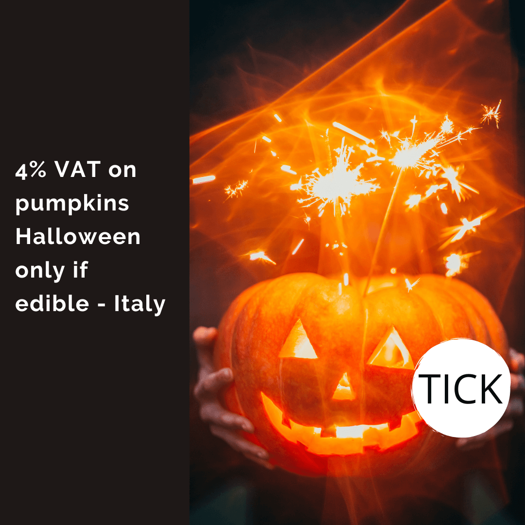 4% VAT on pumpkins Halloween only if edible - Italy